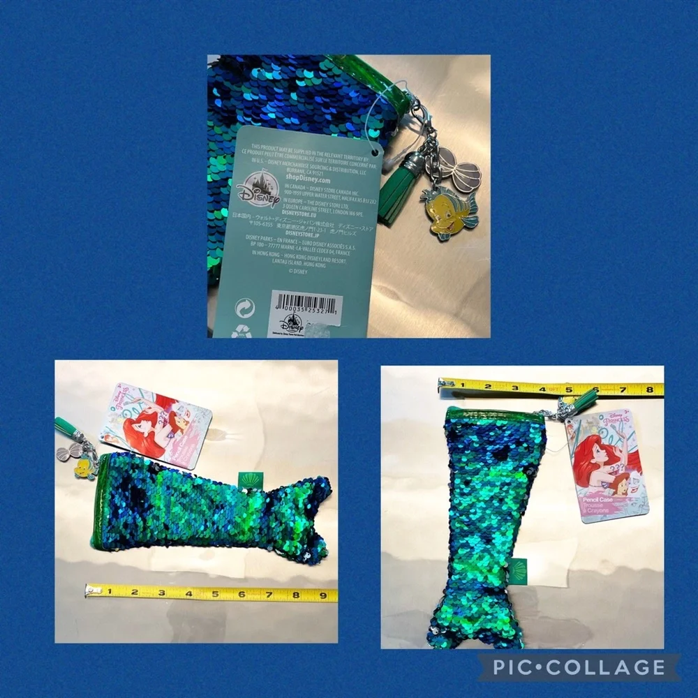 Disney The Little Mermaid Sequins Mermaid Tail Pencil Case